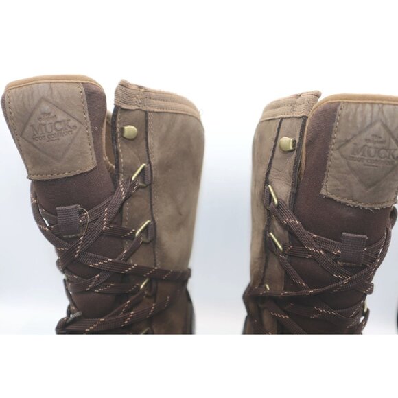 Muck Mens Brown Lace-Up Waterproof Work Boots Sz 11 Vibram Sole Grunge Gorpcore main image 9